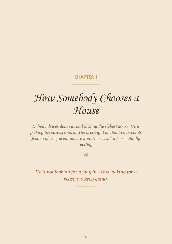 The free chapter, open on a table